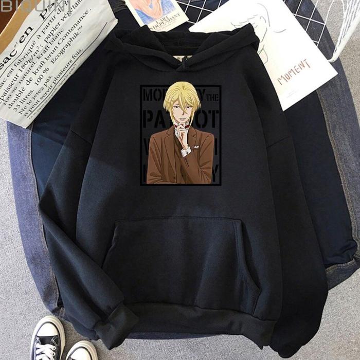 Moriarty The Patriot Anime Hoodie Women Tops Long Sleeve Loose Streetwear William Print Goth Clothes Cool Harajuku Fashion Color
