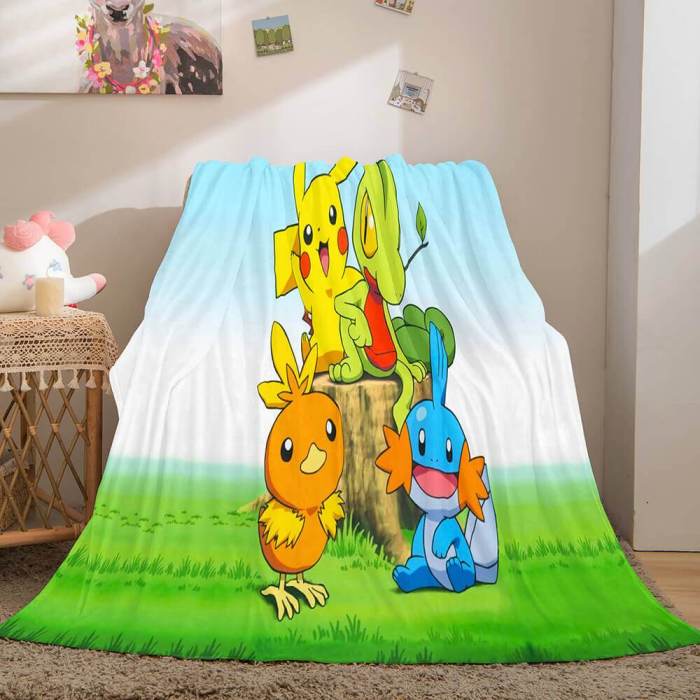 Pokemon Pikachu Flannel Fleece Blanket Throw Wrap Nap Quilt Blanket