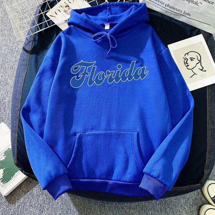 Punk Graphic Hoodie Florida Letter Aesthetic Clothes Harajuku Gothic Oversize Streetwear Unisex Sweatshirt Women Male Hoody Wram