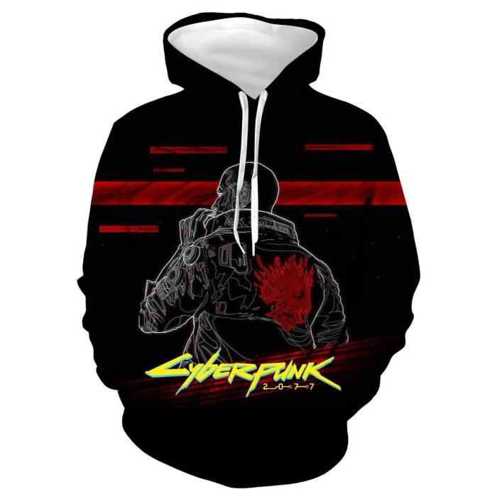 Cyberpunk  Game Samurai Logo 6 Unisex Adult Cosplay 3D Printed Hoodie Pullover Sweatshirt