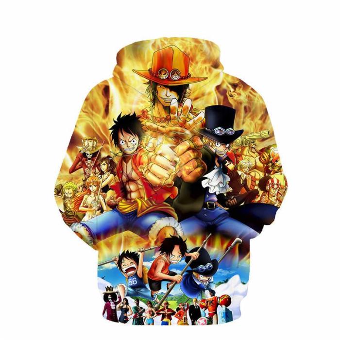 One Piece Anime All Colorful Cosplay Unisex 3D Printed Hoodie Pullover Sweatshirt