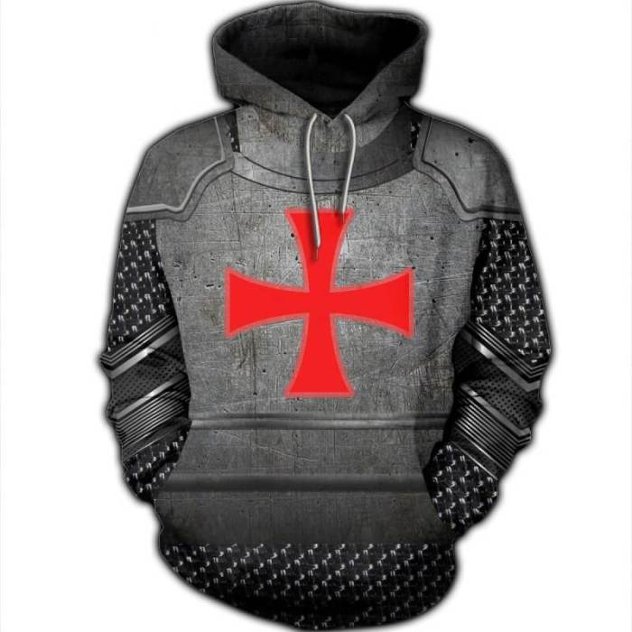 Knights Templar Ordre Du Temple Red Cross 9 Unisex Adult Cosplay 3D Printed Hoodie Pullover Sweatshirt
