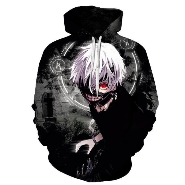 Tokyo Ghoul Anime White Hair Ken Kaneki Mask 5 Unisex 3D Printed Hoodie Pullover Sweatshirt