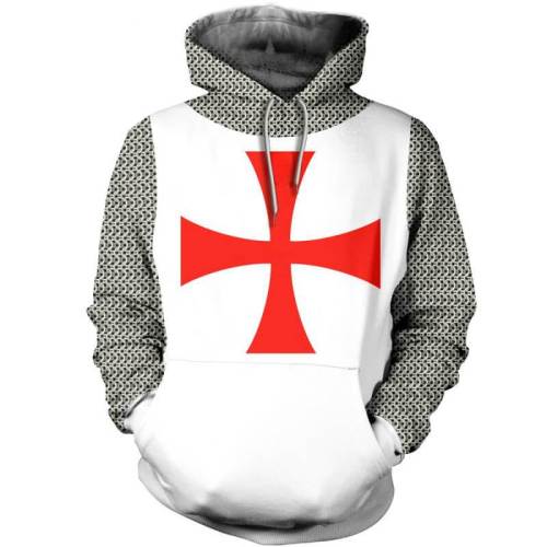 Knights Templar Ordre Du Temple Red Cross 10 Unisex Adult Cosplay 3D Printed Hoodie Pullover Sweatshirt