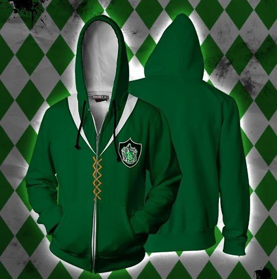 Harry Potter Movie Hogwarts School Salazar Slytherin Snake 2 Adult Cosplay Unisex 3D Printed Hoodie Pullover Sweatshirt Jacket With Zipper