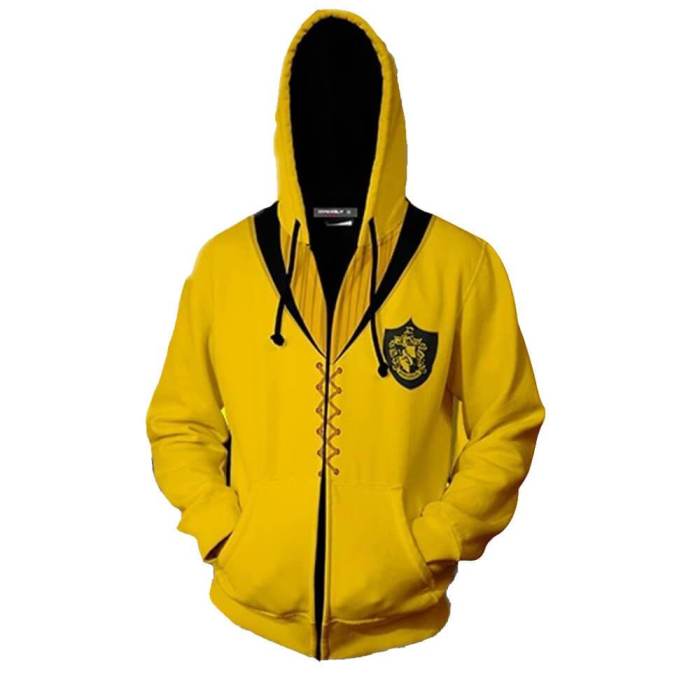 Harry Potter Movie Hogwarts School Hufflepuff Badger 2 Adult Cosplay Unisex 3D Printed Hoodie Pullover Sweatshirt Jacket With Zipper