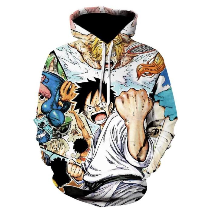 One Piece Anime Monkey D Luffy 8 Cosplay Unisex 3D Printed Hoodie Pullover Sweatshirt