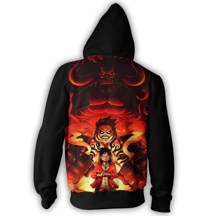 One Piece Anime Monkey D Luffy Gear 4 Style 1 Cosplay Unisex 3D Printed Hoodie Pullover Sweatshirt Jacket With Zipper
