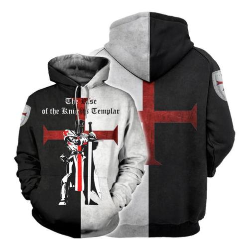 Knights Templar Ordre Du Temple Red Cross 11 Unisex Adult Cosplay 3D Printed Hoodie Pullover Sweatshirt