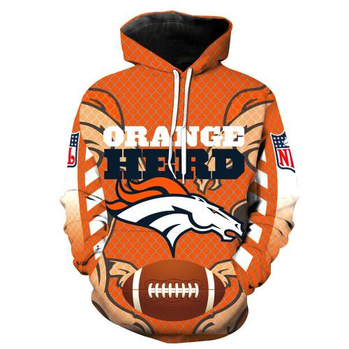 Nfl American Football Sport Denver Broncos Orange Herd Unisex 3D Printed Hoodie Pullover Sweatshirt