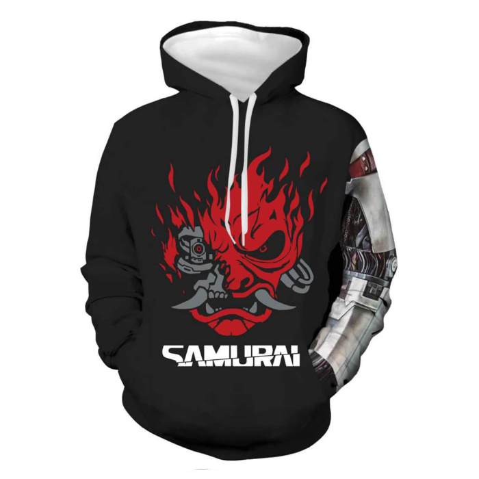Cyberpunk  Game Samurai Logo Unisex Adult Cosplay 3D Printed Hoodie Pullover Sweatshirt