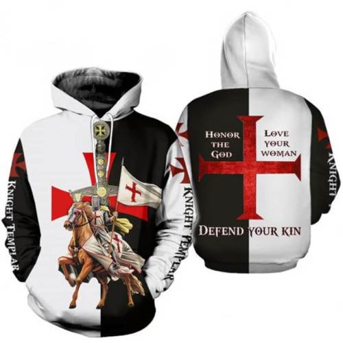 Knights Templar Ordre Du Temple Red Cross 4 Unisex Adult Cosplay 3D Printed Hoodie Pullover Sweatshirt