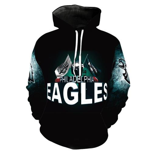 Nfl American Football Sport Philadelphia Eagles  Black Unisex 3D Printed Hoodie Pullover Sweatshirt