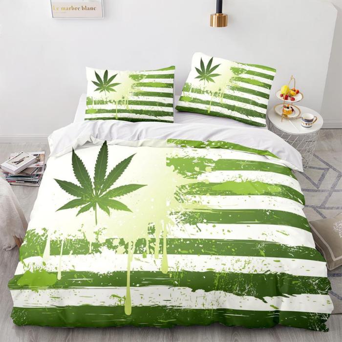 420 Weed Plant Bedding Set Duvet Cover Bed Sets