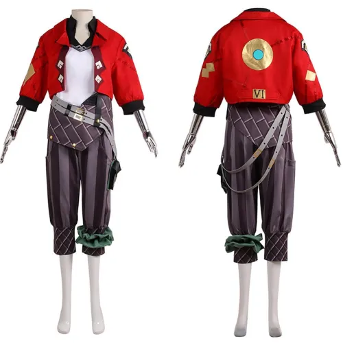 Lol League Of Legends Vi The Piltover Enforcer Jumpsuit Outfits Halloween Carnival Suit Cosplay Costume