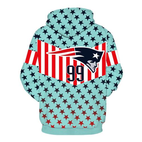 Nfl American Football Sport  England Patriots 99 Unisex 3D Printed Hoodie Pullover Sweatshirt
