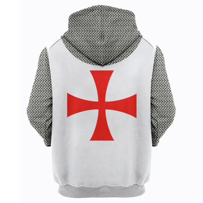 Knights Templar Ordre Du Temple Red Cross 10 Unisex Adult Cosplay 3D Printed Hoodie Pullover Sweatshirt