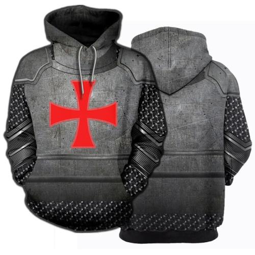 Knights Templar Ordre Du Temple Red Cross 9 Unisex Adult Cosplay 3D Printed Hoodie Pullover Sweatshirt