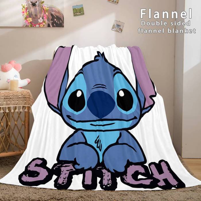 Lilo And Stitch Ohana Flannel Fleece Blanket