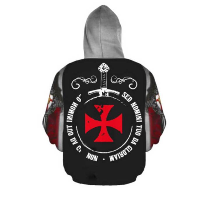Knights Templar Ordre Du Temple Red Cross 6 Unisex Adult Cosplay 3D Printed Hoodie Pullover Sweatshirt