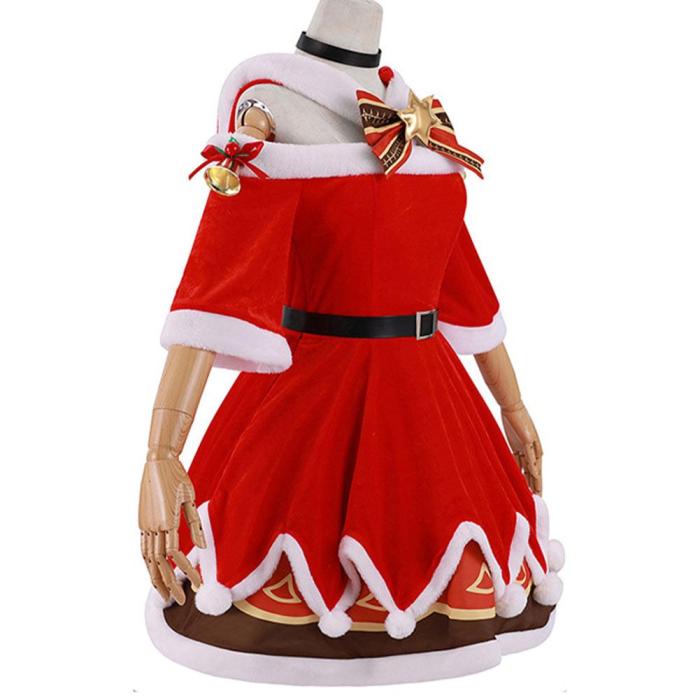 Genshin Impact Barbara Gunnhildr Christmas Dress Halloween Carnival Cosplay Costume