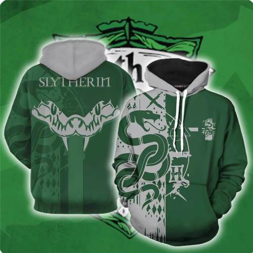 Harry Potter Movie Hogwarts School Salazar Slytherin Snake Unisex Adult Cosplay 3D Printed Hoodie Pullover Sweatshirt