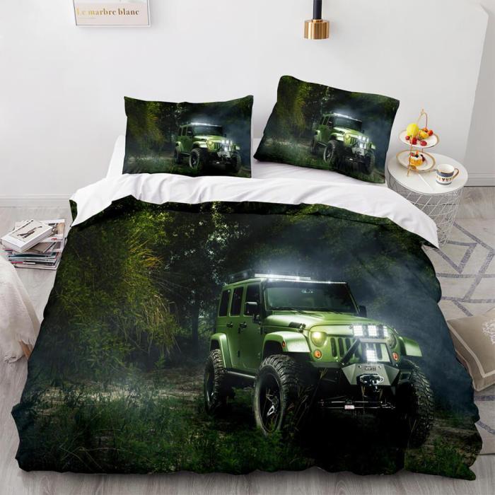 Jeep 4X4 Vehicle Off-Road Adventure Car Bedding Set Duvet Cover
