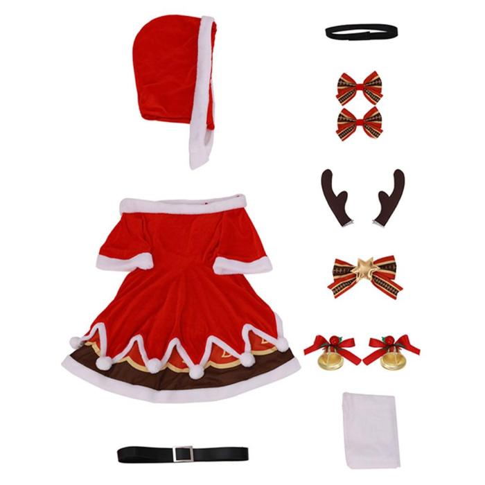 Genshin Impact Barbara Gunnhildr Christmas Dress Halloween Carnival Cosplay Costume