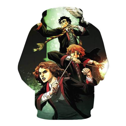 Harry Potter Movie Hogwarts School Of Witchcraft And Wizardry Comic Style Unisex Adult Cosplay 3D Printed Hoodie Pullover Sweatshirt