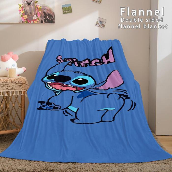 Lilo And Stitch Ohana Flannel Fleece Blanket