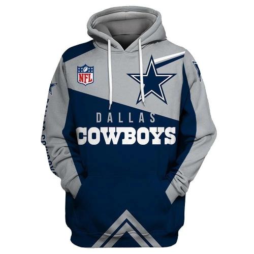 Nfl American Football Sport Dallas Cowboys Star Grey Unisex 3D Printed Hoodie Pullover Sweatshirt
