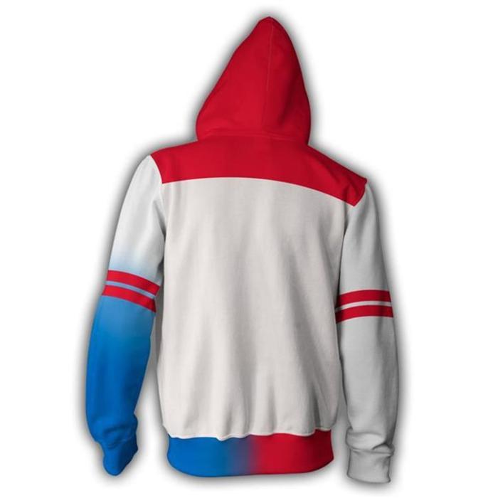 Suicide Squad Movie Harleen Quinzel Harley Quinn Hair Color Adult Cosplay Unisex 3D Printed Hoodie Pullover Sweatshirt Jacket With Zipper