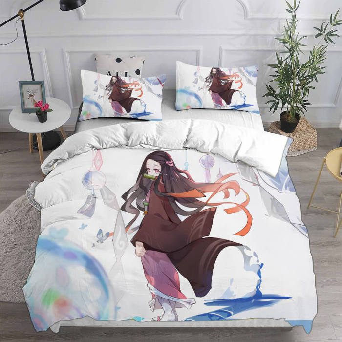 Demon Slayer Kimetsu No Yaiba Bedding Set Duvet Cover Quilt Bed Sets