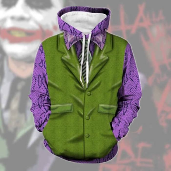 Joker Movie Arthur Clown 11 Unisex Adult Cosplay 3D Printed Hoodie Pullover Sweatshirt