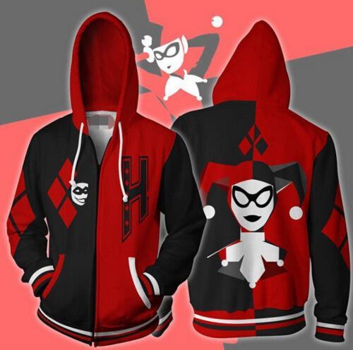 Suicide Squad Movie Harleen Quinzel Harley Quinn 1 Adult Cosplay Unisex 3D Printed Hoodie Pullover Sweatshirt Jacket With Zipper