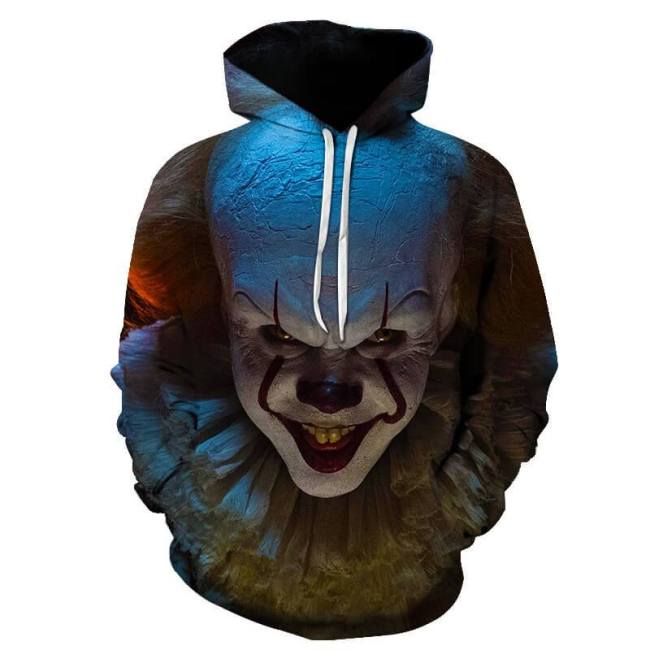 Stephen King'S It Horror Movie Pennywise 3 Unisex Adult Cosplay 3D Printed Hoodie Pullover Sweatshirt
