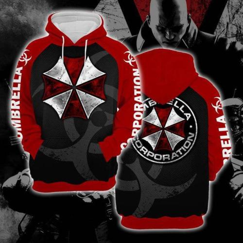 Resident Evil Umbrella Corps Game Umbrella Corporation Uniform 3 Unisex Adult Cosplay 3D Printed Hoodie Pullover Sweatshirt