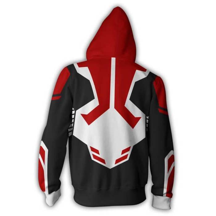 Power Rangers Tv Black Red Unisex Adult Cosplay Zip Up 3D Print Hoodies Jacket Sweatshirt