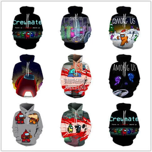 Kids Among Us Party Game Of Teamwork Cosplay 3D Print Hoodie Pullover Sweatshirt For Children