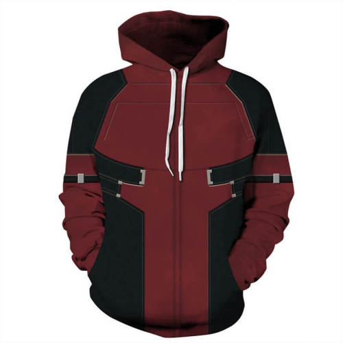 Deadpool Movie Wade Winston Wilson Dark Red Unisex Adult Cosplay 3D Print Hoodie Pullover Sweatshirt