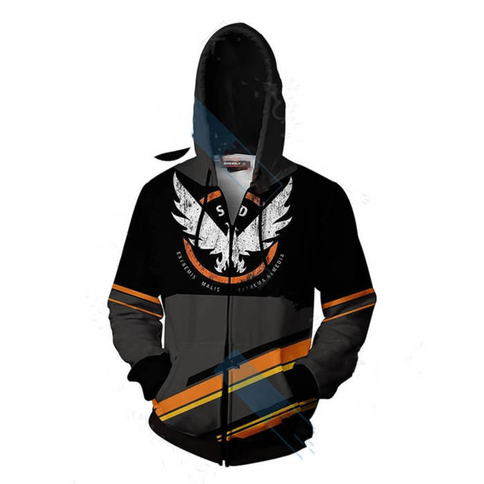 Tom Clancy'S The Division 2 Game Demolitionist Sharpshooter Survivalist Unisex Adult Cosplay Zip Up 3D Print Hoodies Jacket Sweatshirt