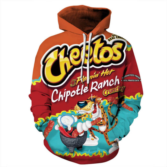 Cheetos Food Crunchy Flamin  Unisex Adult Cosplay 3D Print Hoodie Pullover Sweatshirt