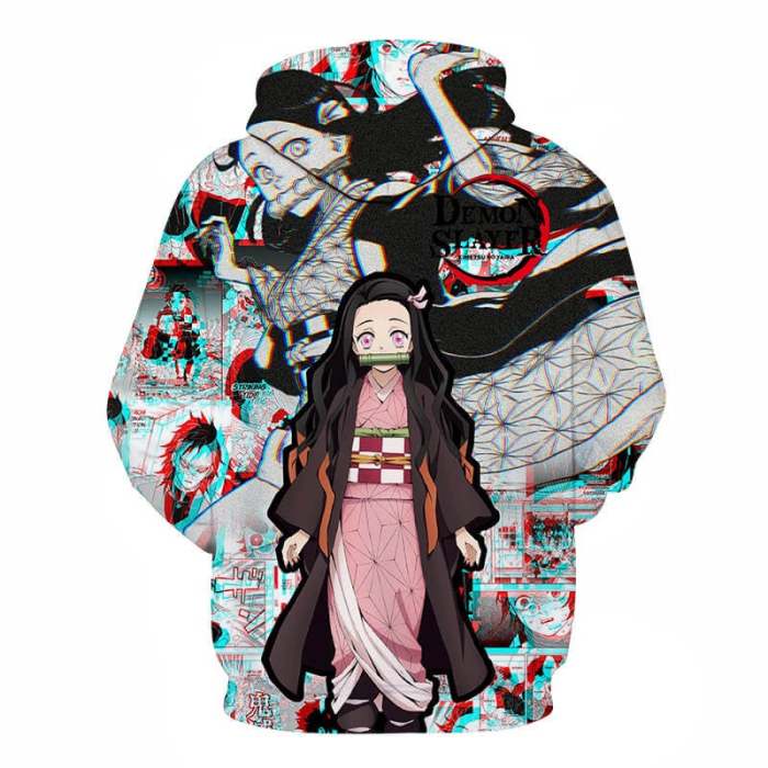 Demon Slayer Kimetsu No Yaiba Anime Kamado Nezuko 7 Unisex Adult Cosplay 3D Print Hoodie Pullover Sweatshirt