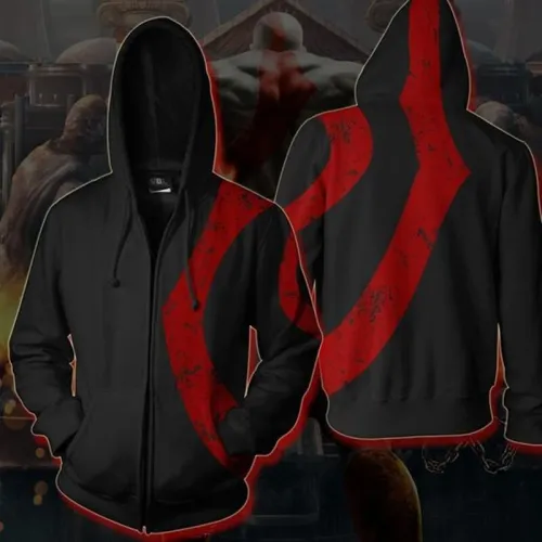 God Of War Game Kratos Ghost Of Sparta Spartans Unisex Adult Cosplay Zip Up 3D Print Hoodies Jacket Sweatshirt