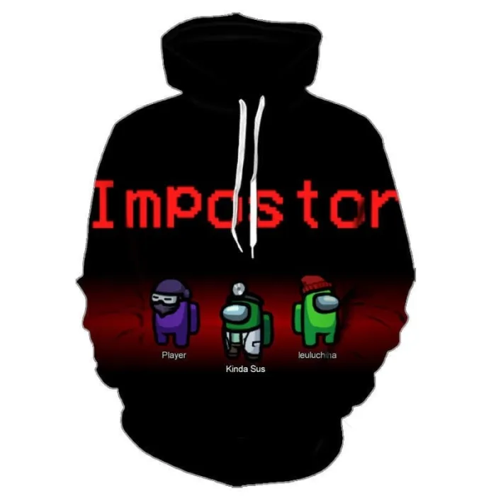 Kids Among Us Party Game Of Teamwork Cosplay 3D Print Hoodie Pullover Sweatshirt For Children