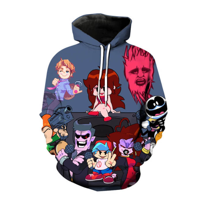 Friday Night Funkin Game All Roles Unisex Adult Cosplay 3D Print Hoodie Pullover Sweatshirt