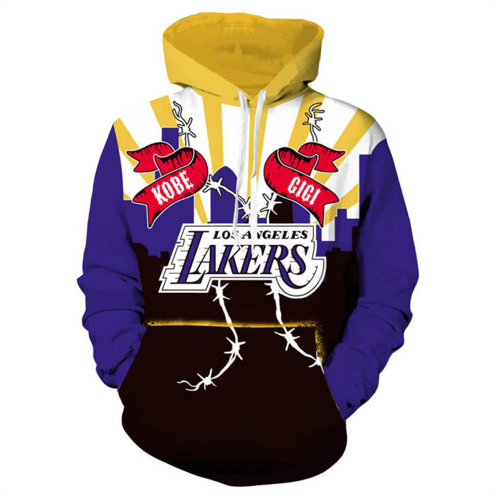 Kobe And Gigi Los Angeles Lakers Basketball Forever Unisex Adult Cosplay 3D Print Hoodie Pullover Sweatshirt