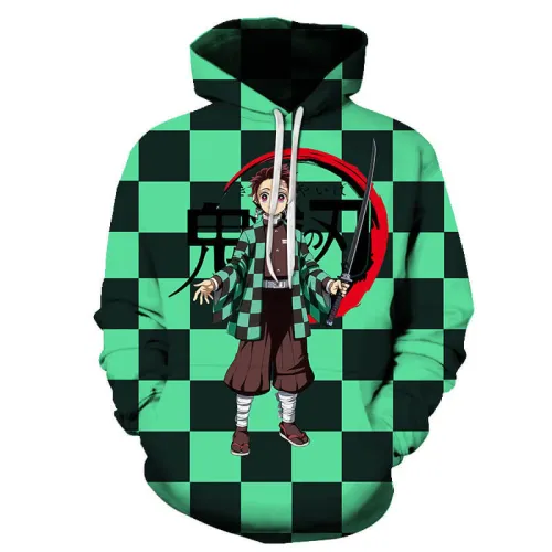 Demon Slayer Kimetsu No Yaiba Anime Kamado Tanjirou 2 Unisex Adult Cosplay 3D Print Hoodie Pullover Sweatshirt