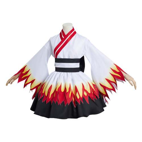 Demon Slayer Rengoku Kyoujurou Lolita Dress  Kimono Halloween Carnival Suit Cosplay Costume