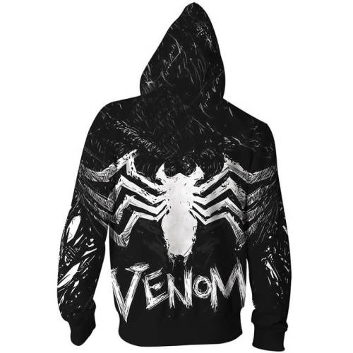 Venom Movie Brock Eddie 3 Unisex Adult Cosplay Zip Up 3D Print Hoodies Jacket Sweatshirt